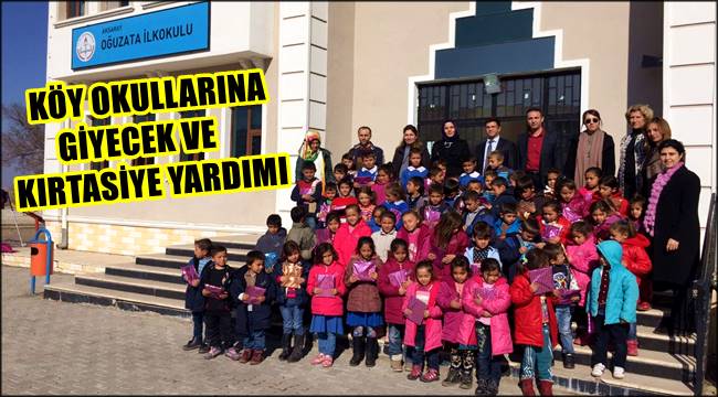 AKSARAY AK KADINLARDAN KÖY OKULLARINA GİYECEK VE KIRTASİYE YARDIMI