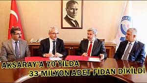 AKSARAY’A 70 YILDA 33 MİLYON ADET FİDAN DİKİLDİ