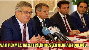 VALİ PEKMEZ GAZETECİLİK MESLEK OLARAK ZORLUĞU DAHA FAZLA OLAN MESLEKLERDEN BİRİDİR