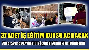 AKSARAY'DA 37 ADET İŞ EĞİTİM KURSU AÇILACAK