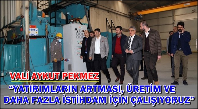 VALİ PEKMEZ “YATIRIMLARIN ARTMASI, ÜRETİM VE DAHA FAZLA İSTİHDAM İÇİN ÇALIŞIYORUZ”