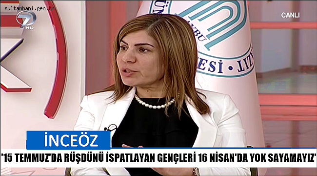 İNCEÖZ 'TEMSİLDE ADALET VE DEMOKRASİ İSTİYORSAK GENÇLERİMİZİ GÖRMEZDEN GELEMEYİZ'