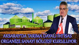 AKSARAY'DA TARIMA DAYALI İHTİSAS ORGANİZE SANAYİ BÖLGESİ KURULUYOR