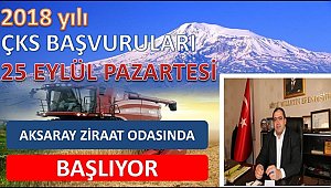 AKSARAY'DA 2018 YILI ÇKS TARLA KAĞIDI BAŞVURULARI BAŞLIYOR