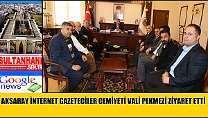 AKSARAY İNTERNET GAZETECİLER CEMİYETİ VALİ PEKMEZİ ZİYARET ETTİ