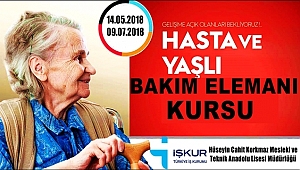 AKSARAY'DA İŞKUR DAN HASTA VE YAŞLI BAKIM ELEMANI KURSU