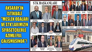 AKSARAY'IN İSTİKBALİ 'MESLEK ODALARI VE STK'LARIMIZIN SİYASETÇİLERLE AZİMLİ FUL ÇALIŞMASINDA'!