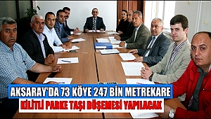 AKSARAY'DA 73 KÖYE 247 BİN METREKARE KİLİTLİ PARKE TAŞI DÖŞEMESİ YAPILACAK