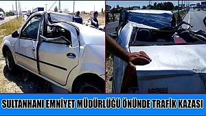 SULTANHANI EMNİYET MÜDÜRLÜĞÜ ÖNÜNDE TRAFİK KAZASI