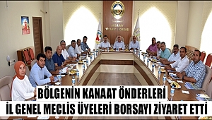 BÖLGENİN KANAAT ÖNDERLERİ İL GENEL MECLİS ÜYELERİ BORSAYI ZİYARET ETTİ