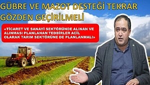 BAŞKAN KOÇAK 'GÜBRE MAZOT DESTEĞİ TEKRAR GÖZDEN GEÇİRİLMELİ'