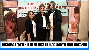 AKSARAY 'ALTIN BEBEK DOSTU İL' OLMAYA HAK KAZANDI