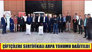 AKSARAY'DA ÇİFTÇİLERE 40 BİN KG SERTİFİKALI ARPA TOHUMU DAĞITILDI