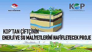 KOP'TAN ÇİFTÇİNİN ENERJİ VE SU MALİYETLERİNİ HAFİFLETECEK PROJE