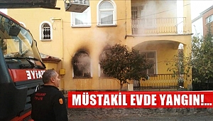 AKSARAY'DA BİR EVDE ÇIKAN YANGINDA YAŞLI ÇİFT SON ANDA KURTULDU