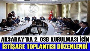 AKSARAY'DA 2. OSB KURULMASI İÇİN İSTİŞARE TOPLANTISI DÜZENLENDİ