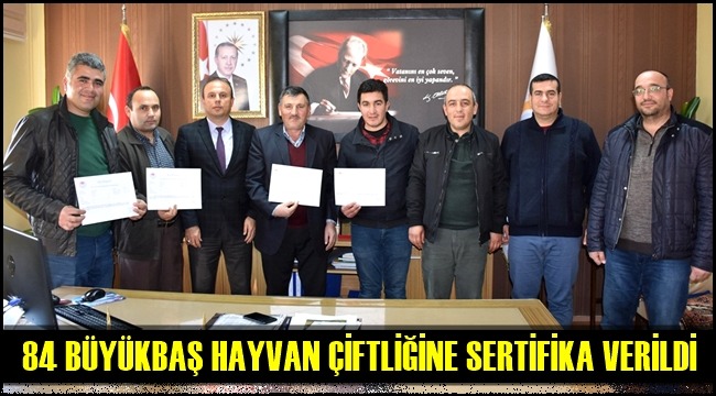 AKSARAY'DA 84 BÜYÜKBAŞ HAYVAN ÇİFTLİĞİNE SERTİFİKA VERİLDİ