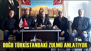 TEK BAŞINA DOĞU TÜRKİSTAN'DAKİ ZULMÜ ANLATIYOR