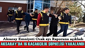 AKSARAY'DA 16 KAÇAKÇILIK ŞÜPHELİSİ YAKALANDI