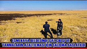 EŞMEKAYA BELDESİNDE GAZ ÇIKIŞI VE YANMALARIN AZALTILMASI İÇİN ÇALIŞMA BAŞLATILDI