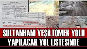 SULTANHANI YEŞİLTÖMEK YOLU YAPIM KARARI ALINDI