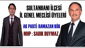 SULTANHANI İLÇESİ İL GENEL MECLİSİ ÜYELERİ RAMAZAN KÖK ve SADIK DUYMAZ OLDULAR
