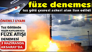 FÜZE MOTORU DENEMESİNİN İKİNCİSİ AKSARAY'DA YAPILACAK