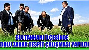 SULTANHANI İLÇESİNDE DOLU ZARAR TESPİT ÇALIŞMASI YAPILDI