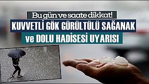AKSARAY VE ÇEVRESİNE KUVVETLİ GÖK GÜRÜLTÜLÜ SAĞANAK ve DOLU HADİSESİ UYARISI