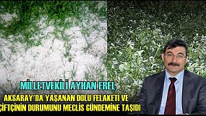 MİLLETVEKİLİ EREL AKSARAY'DA YAŞANAN DOLU FELAKETİ VE ÇİFTÇİNİN DURUMUNU MECLİS GÜNDEMİNE TAŞIDI