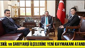 YENİ KAYMAKAMLAR HAMZA SELÇUK VE EMİNE KARATAŞ GÖREVE BAŞLADILAR