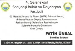 Sariyahşi Belediyesi 4.kültür Ve Dayanışma Festivali Düzenliyor