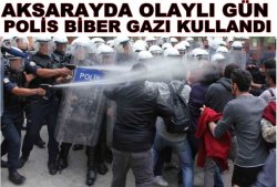 Aksarayda Belediyeye Yürüyen Guruba Polis Biber Gazı İle Müdahale Etti...