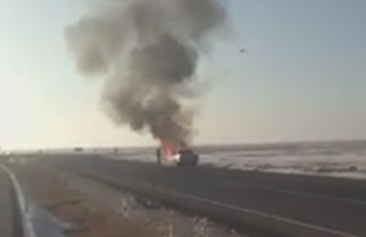 Aksaray Yolunda Otomobil Yanarak Kül Oldu