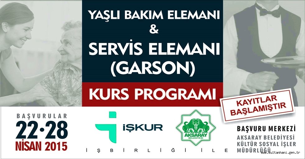 AKSARAY'DA YAŞLI BAKIM VE SERVİS ELEMANI KURSU DÜZENLENİYOR