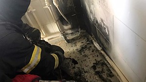 AKSARAY'DA KOMBİ SİGORTASINDAN YANGIN ÇIKTI