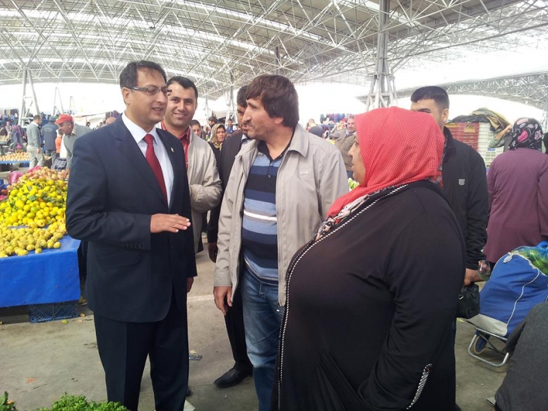 Aktan Pazarcı Esnafını Ziyaret Etti