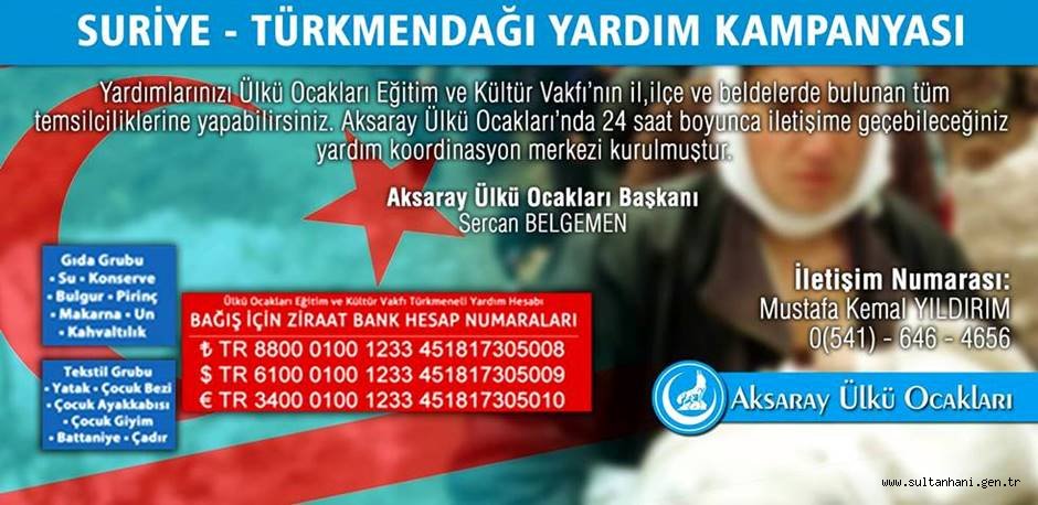 ÜLKÜ OCAKLARI TÜRKMENDAĞI'NA YARDIM KAMPANYASI BAŞLATTI