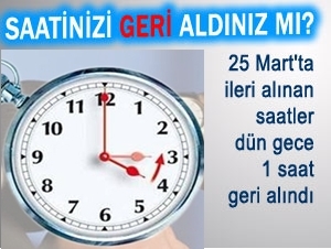 Saatlerinizi 1 Saat Geri Aldınız Mı?