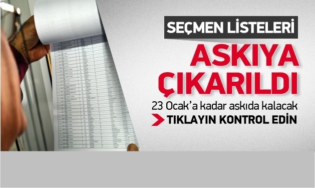 Seçmen Listeleri Askıda Mutlaka Kontrol Edin