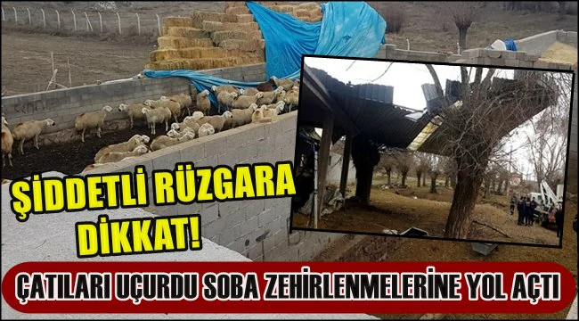 AKSARAY'DA ŞİDDETLİ FIRTINA MANDIRA'NIN ÇATISINI UÇURDU