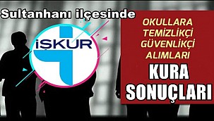 SULTANHANI İLÇESİNDE 2020-2021 YILI OKULLARA TEMİZLİK VE GÜVENLİK ALIM KURA SONUCU