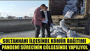 SULTANHANI İLÇESİNDE KÖMÜR DAĞITIMI PANDEMİ SÜRECİNİN GÖLGESİNDE YAPILMAYA BAŞLANDI