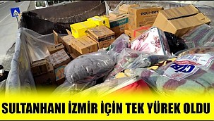 SULTANHANI İLÇESİNDE İZMİR İÇİN TEK TOPLANAN YARDIM MALZEMELERİ YOLA ÇIKTI