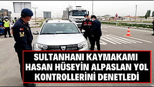 SULTANHANI KAYMAKAMI HASAN HÜSEYİN ALPASLAN YOL KONTROLLERİNİ DENETLEDİ