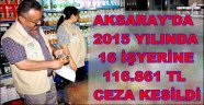 AKSARAY'DA 2015 YILINDA 16 İŞYERİNE 116.861 TL CEZA KESİLDİ