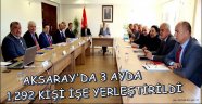 AKSARAY'DA 3 AYDA 1.292 KİŞİ İŞE YERLEŞTİRİLDİ