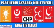 PARTİLERİN AKSARAY MİLLETVEKİLİ ADAY LİSTESİ
