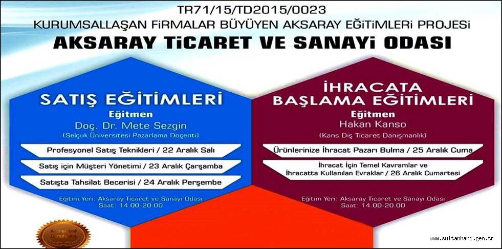 ÜCRETSİZ EĞİTİM KURSLARI BAŞLIYOR